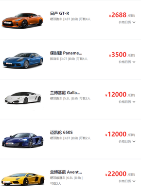 租跑車一天多少錢？哪里有租跑車自己開(kāi)？汽車出租全攻略